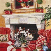 By The Fireplace Cross Stitch Pattern