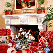 By The Fireplace Cross Stitch Pattern