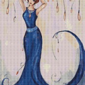 Elegance In Blue Cross Stitch Pattern