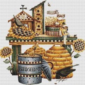 Feeding The Birds Cross Stitch Pattern