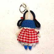 Handmade keychain doll. Keychain for a bag. Miniature doll. Gifts for girls. Pendant doll. Keychain rag doll .