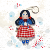 Handmade keychain doll. Keychain for a bag. Miniature doll. Gifts for girls. Pendant doll. Keychain rag doll .