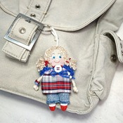 Handmade keychain doll. Keychain for a bag. Miniature doll. Gifts for girls. Pendant doll. Keychain rag doll.