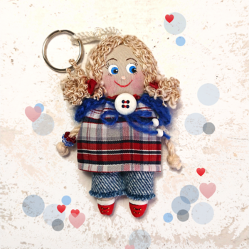 Handmade keychain doll. Keychain for a bag. Miniature doll. Gifts for girls. Pendant doll. Keychain rag doll.