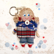 Handmade keychain doll. Keychain for a bag. Miniature doll. Gifts for girls. Pendant doll. Keychain rag doll.