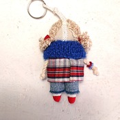 Handmade keychain doll. Keychain for a bag. Miniature doll. Gifts for girls. Pendant doll. Keychain rag doll.