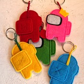 Keychain Among Us, pendant Among Us, surprise key-ring, accessories for bag, felt Among Us, theme party.