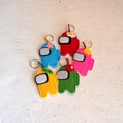 Keychain Among Us, pendant Among Us, surprise key-ring, accessories for bag, felt Among Us, theme party.