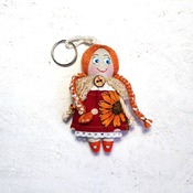 Keychain-doll. Doll accessory. Handmade rag doll. Pendant doll. Keychain for a bag. Miniature doll. Gifts for girls.