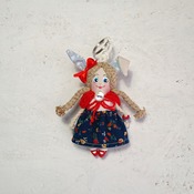 Keychain rag doll  Doll accessory  Handmade mini bunny doll  Keychain for a bag   Miniature doll  Gifts for girls  Pendant doll