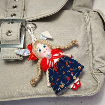 Keychain rag doll  Doll accessory  Handmade mini bunny doll  Keychain for a bag   Miniature doll  Gifts for girls  Pendant doll