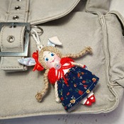 Keychain rag doll  Doll accessory  Handmade mini bunny doll  Keychain for a bag   Miniature doll  Gifts for girls  Pendant doll