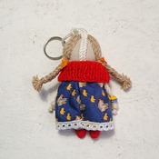 Keychain rag doll. Doll accessory. Handmade rag doll. Pendant doll. Keychain for a bag. Miniature doll. Gifts for girls.