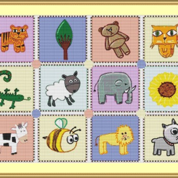 Kiddies Puzzle Cross Stitch Pattern