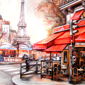 Paris Cafe Cross Stitch Pattern