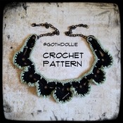PATTERN: Aimee Choker Necklace by GothDollie  This is a PDF file that includes all the instructions needed to make your own Crochet piece of