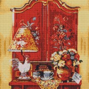 Red Dresser Cross Stitch Pattern