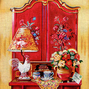 Red Dresser Cross Stitch Pattern