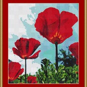 Red Poppies Cross Stitch Pattern