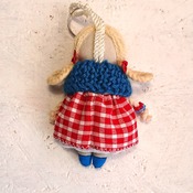 Small doll keychain. Keychain rag doll. Doll accessory. Handmade rag doll. Pendant doll. Keychain for a bag. Gifts for girls .