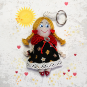 Small doll keychain. Keychain rag doll. Doll accessory. Handmade rag doll. Pendant doll. Keychain for a bag. Miniature doll. Gifts for girls