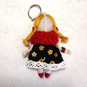 Small doll keychain. Keychain rag doll. Doll accessory. Handmade rag doll. Pendant doll. Keychain for a bag. Miniature doll. Gifts for girls