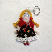 Small doll keychain. Keychain rag doll. Doll accessory. Handmade rag doll. Pendant doll. Keychain for a bag. Miniature doll. Gifts for girls