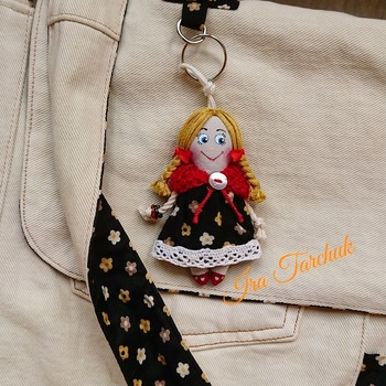 Small doll keychain. Keychain rag doll. Doll accessory. Handmade rag doll. Pendant doll. Keychain for a bag. Miniature doll. Gifts for girls