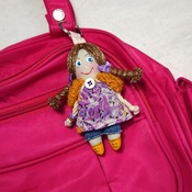 Small doll keychain. Keychain rag doll. Doll accessory. Miniature doll. Gifts for girls. Handmade doll