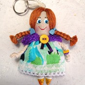 Small rag doll keychain. Doll accessory. Handmade rag doll. Pendant doll. Keychain for a bag. Miniature doll. Gifts for girls.