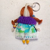 Small rag doll keychain. Doll accessory. Handmade rag doll. Pendant doll. Keychain for a bag. Miniature doll. Gifts for girls.