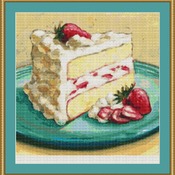 Strawberry Cake Cross Stitch Pattern