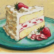 Strawberry Cake Cross Stitch Pattern