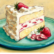 Strawberry Cake Cross Stitch Pattern