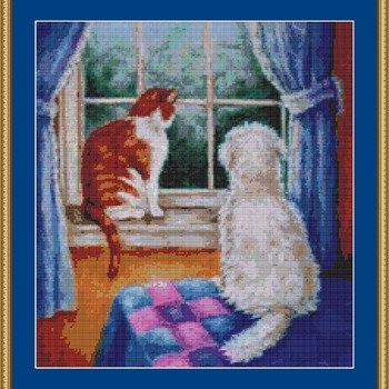 Waiting At The Window Cross Stitch Pattern