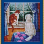 Waiting At The Window Cross Stitch Pattern