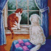 Waiting At The Window Cross Stitch Pattern