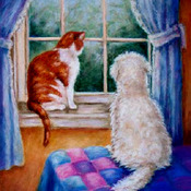 Waiting At The Window Cross Stitch Pattern