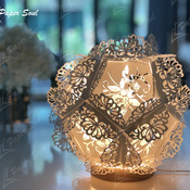White paper lanterns with light template | paper lantern svg file, 3D paper lantern