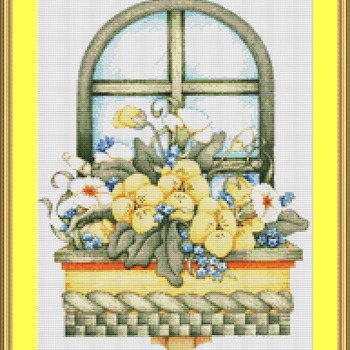 Window Box Cross Stitch Pattern