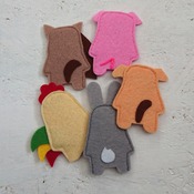 Animal finger puppets. Felt finger puppets.  Felt animals. Children puppets. Gifts for kids. First birthday.