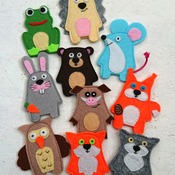 Animal finger puppets, toys for kids, felt animals, first birthday