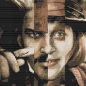 Counted Cross Stitch pattern Johnny Depp actor pdf 220x167 stitches CH1730