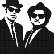 Counted Cross Stitch pattern Blues brothers singers band 193 * 230 stitches CH035
