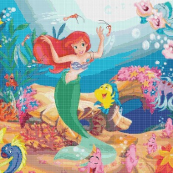 Counted cross stitch pattern Ariel mermaid princess 331*207 stitches CH949