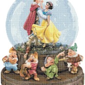 counted cross stitch pattern snow white glitter globe 225*292 stitches CH2176