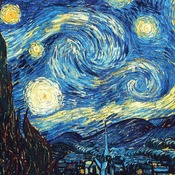 counted Cross Stitch Pattern The starry night Van Gogh 331 x 207 stitches CH387