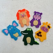 Felt animals, finger puppets, gift for kids, first birthday, felt finger puppets .