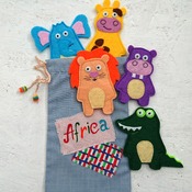 Felt animals, finger puppets, gift for kids, first birthday, felt finger puppets .