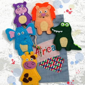 Felt animals, finger puppets, gift for kids, first birthday, felt finger puppets .